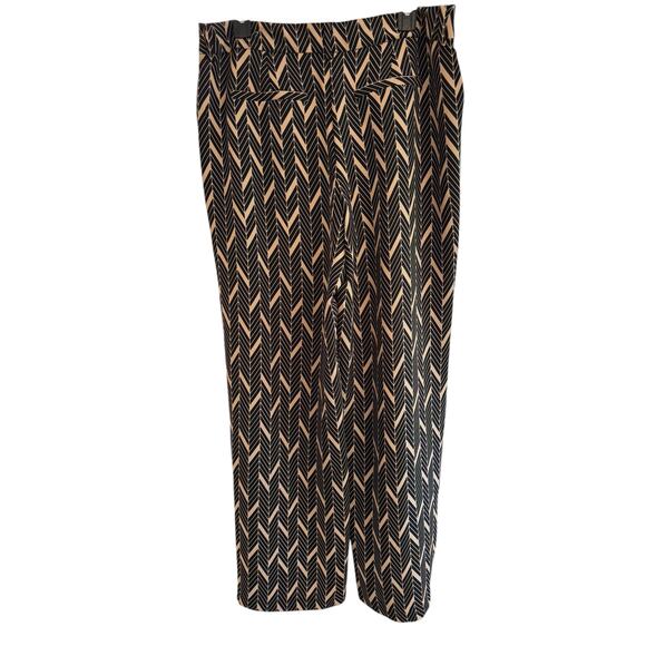 Chicos Wide Leg Brown Black Pants High Waist Comfortable Work Travel Sz 3 (XL) - Picture 6 of 9